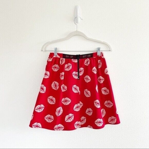 Sam Edelman X Revolve 90's Inspired Lips Novelty Print Full Mini Skirt Size 2 - Picture 7 of 14